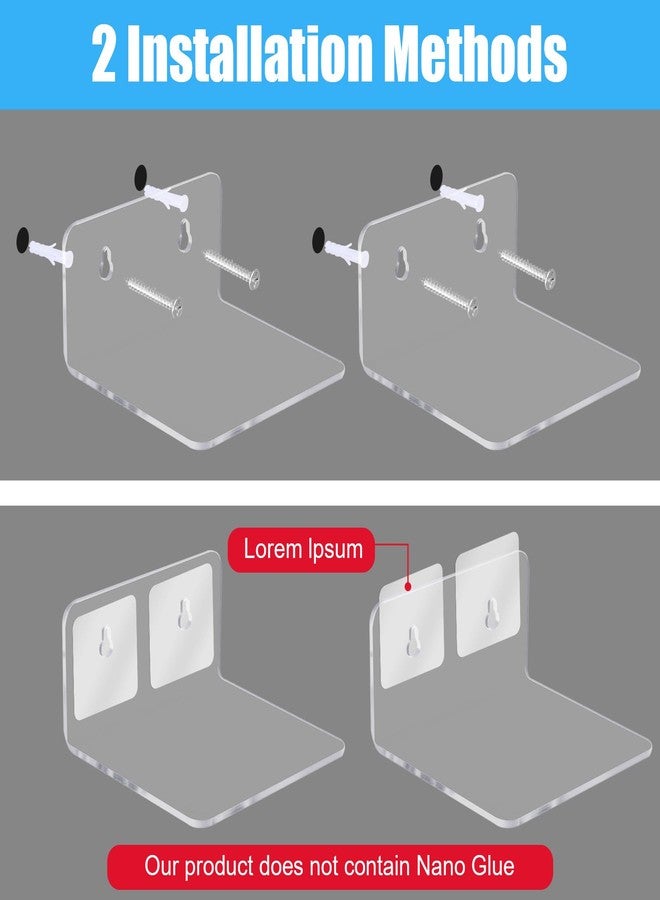 Lemecima 16 Pack Acrylic Small Shelf, Mini Floating Wall Shelf, Wall-Mounted Storage Shelves, for Pop Figures,Plant, Picture Photo Modern Wall for Office Bedroom Living Room, Clear - Image 5